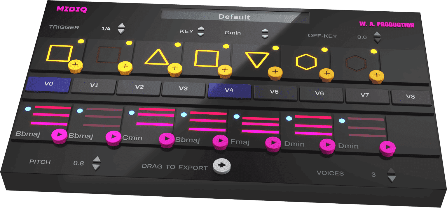 The Midiq music synthesizer interface.